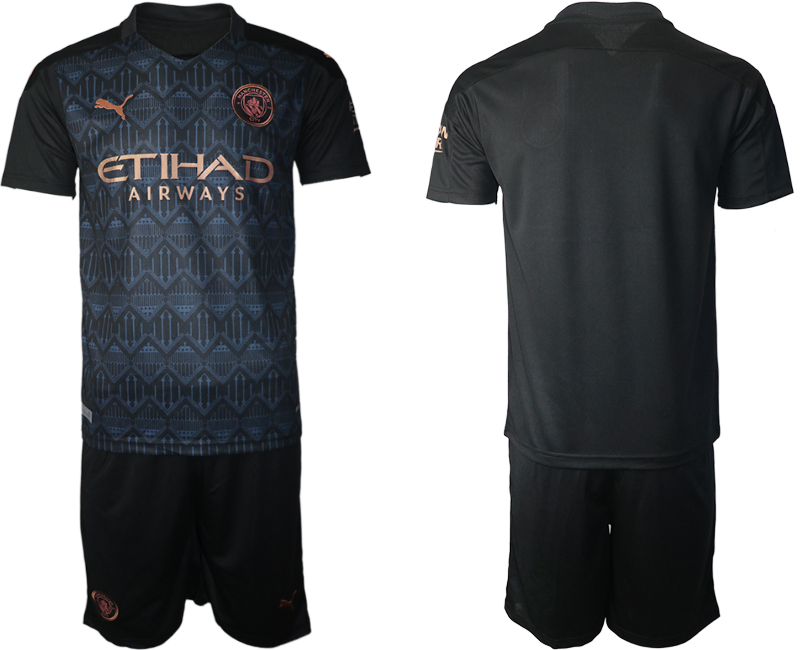 Men 2020-2021 club Manchester City away blank black Soccer Jerseys->manchester city jersey->Soccer Club Jersey